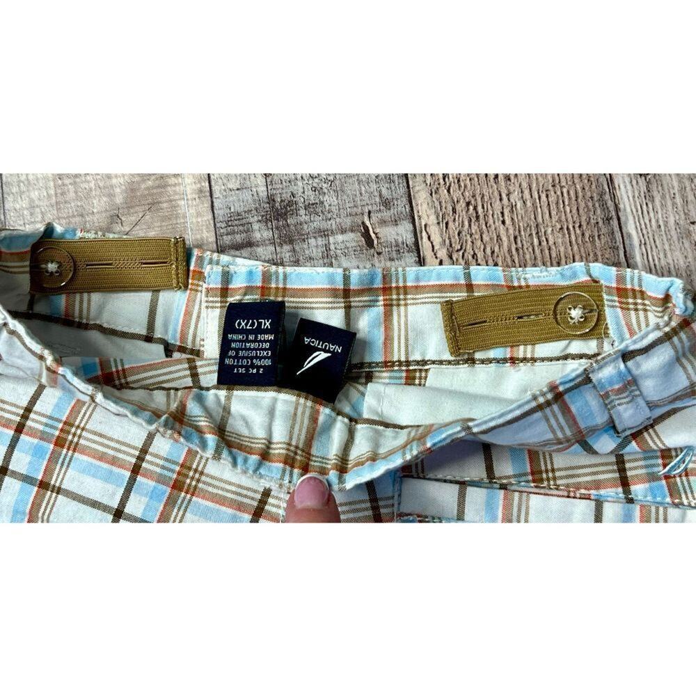 Nautica White Plaid Adjustable Waist Bermuda Shorts sz XL(7X) - Picture 5 of 10